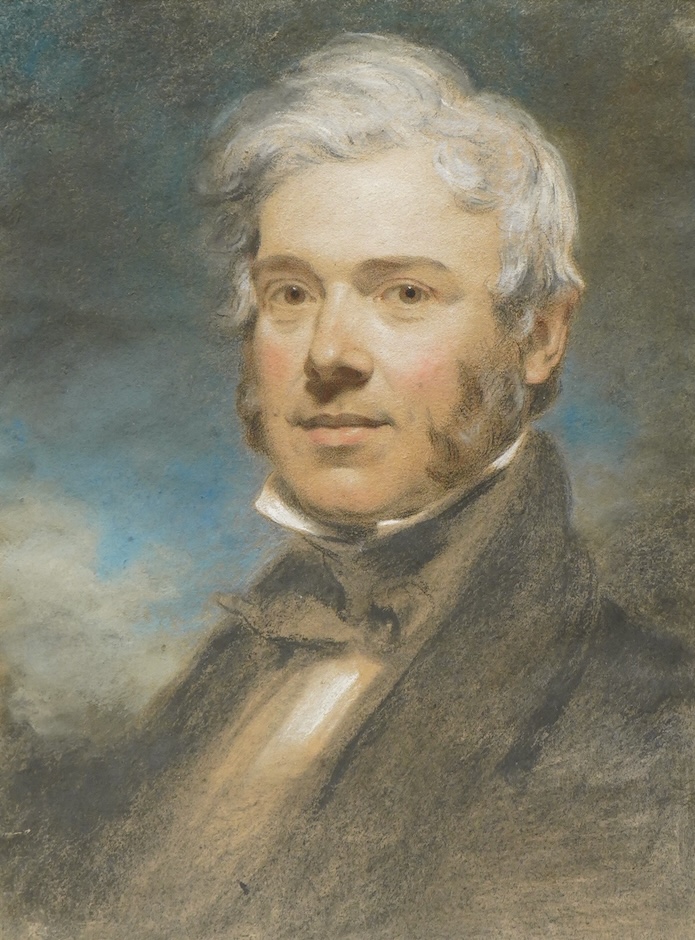 Victorian school, portrait of a gentleman, unsigned, pastels on card, mounted, unframed, 51 x 38cm